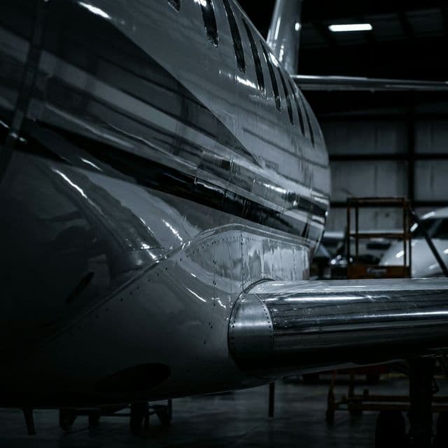 Private aviation at dusk